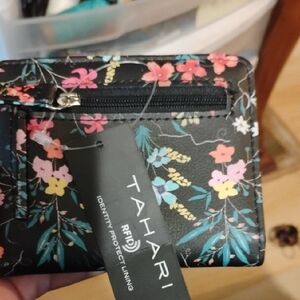 Tahari Black Floral Women's Wallet
